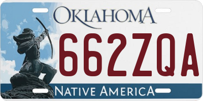 OK license plate 662ZQA