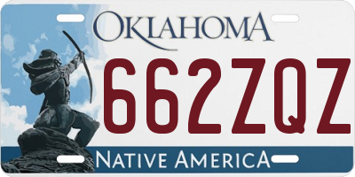 OK license plate 662ZQZ