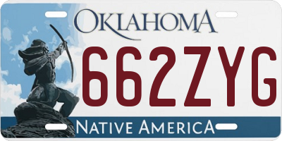 OK license plate 662ZYG