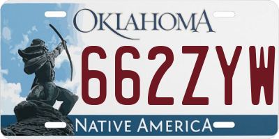 OK license plate 662ZYW