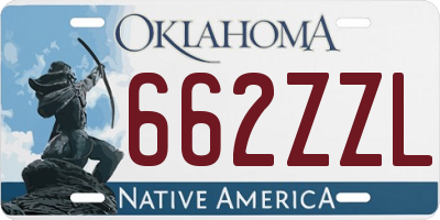 OK license plate 662ZZL