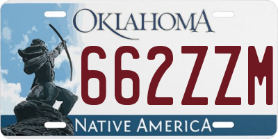 OK license plate 662ZZM