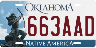 OK license plate 663AAD