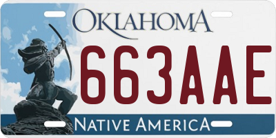 OK license plate 663AAE