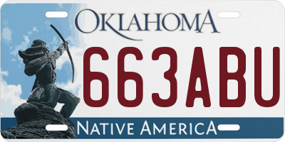 OK license plate 663ABU