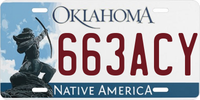 OK license plate 663ACY
