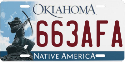 OK license plate 663AFA