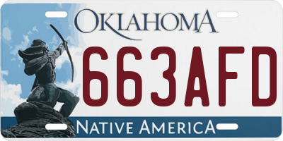 OK license plate 663AFD