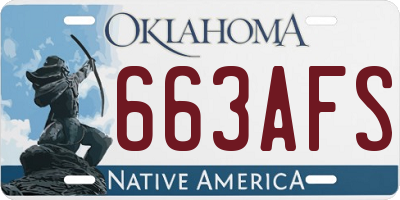 OK license plate 663AFS