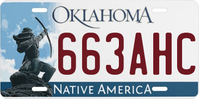OK license plate 663AHC
