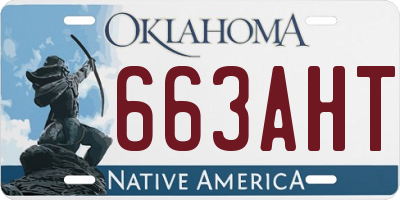 OK license plate 663AHT