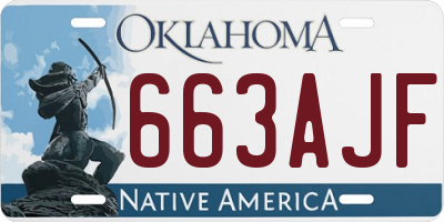 OK license plate 663AJF