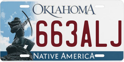 OK license plate 663ALJ