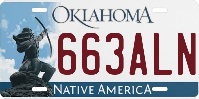 OK license plate 663ALN