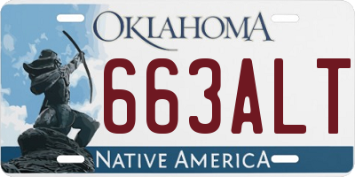OK license plate 663ALT