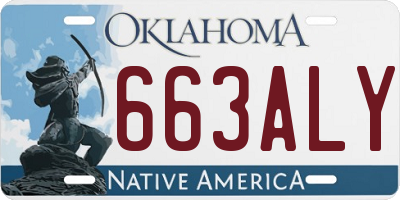 OK license plate 663ALY