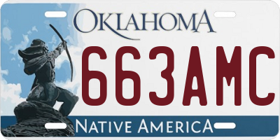 OK license plate 663AMC