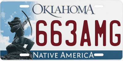 OK license plate 663AMG