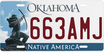 OK license plate 663AMJ