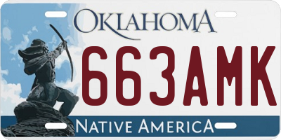 OK license plate 663AMK