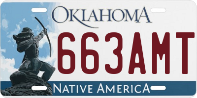 OK license plate 663AMT