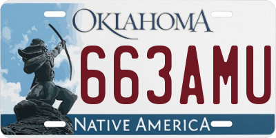 OK license plate 663AMU