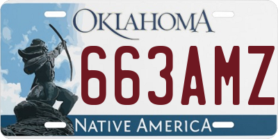 OK license plate 663AMZ