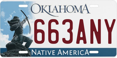 OK license plate 663ANY