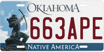 OK license plate 663APE
