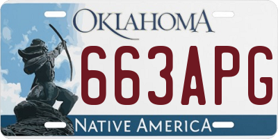 OK license plate 663APG