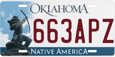 OK license plate 663APZ