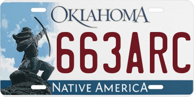 OK license plate 663ARC