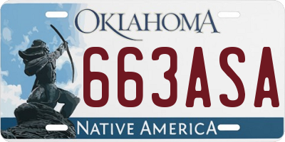 OK license plate 663ASA