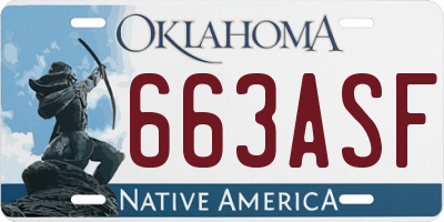 OK license plate 663ASF