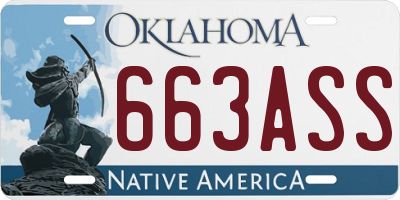 OK license plate 663ASS