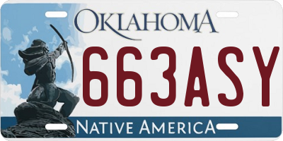 OK license plate 663ASY