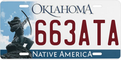 OK license plate 663ATA