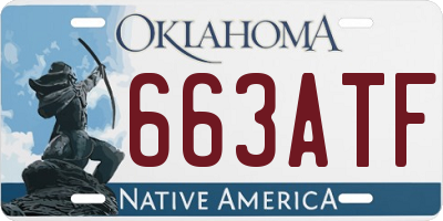 OK license plate 663ATF