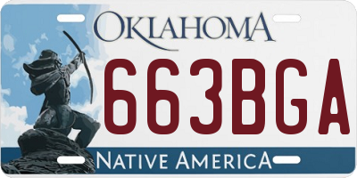 OK license plate 663BGA