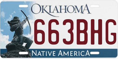 OK license plate 663BHG