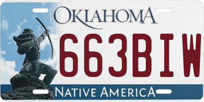 OK license plate 663BIW