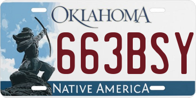 OK license plate 663BSY