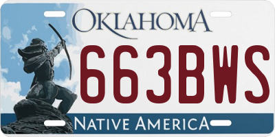 OK license plate 663BWS