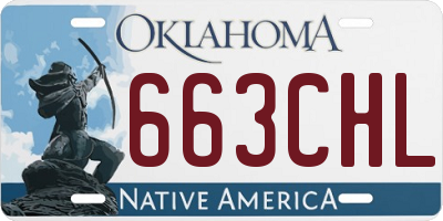 OK license plate 663CHL