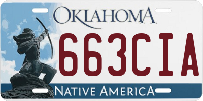 OK license plate 663CIA