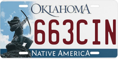 OK license plate 663CIN