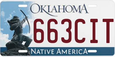 OK license plate 663CIT