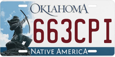 OK license plate 663CPI