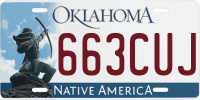 OK license plate 663CUJ