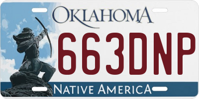 OK license plate 663DNP